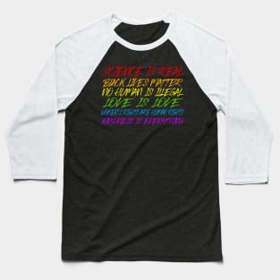 Science Is Real - Human Rights Typographic Design Baseball T-Shirt